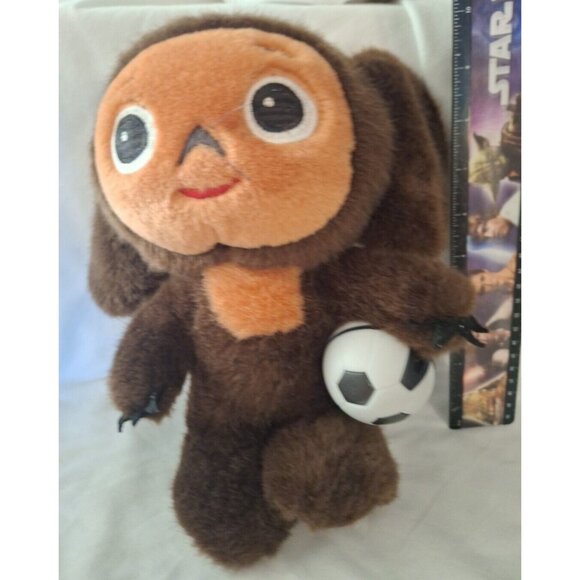 Cheburashka 10" Plush w Soccer Ball 9" Reward Toys Russian Bear Monkey Stuffed - Picture 10 of 12